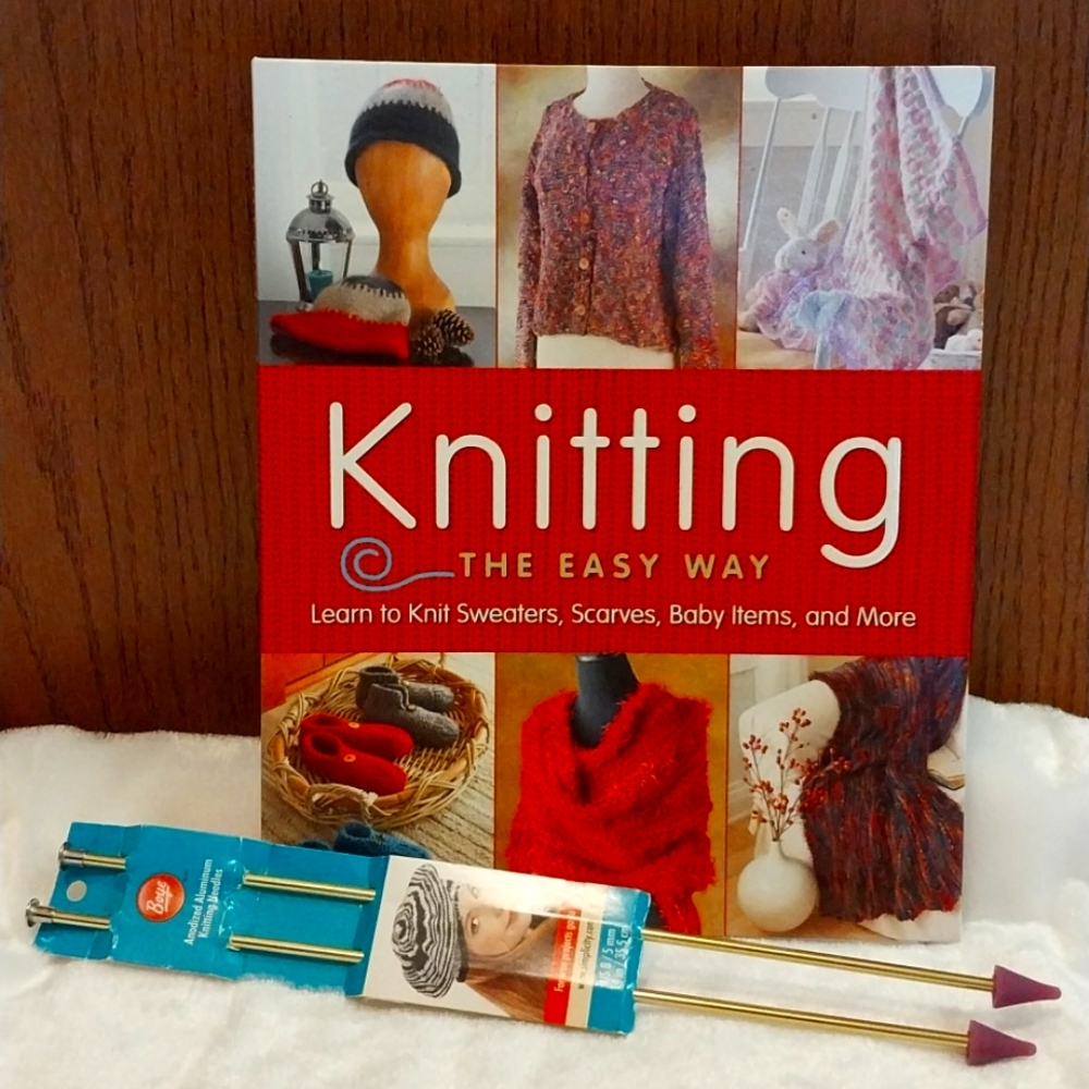 KNITTING HARDCOVER BOOK AND ANODIZED ALUMINUM 🪡 needles
